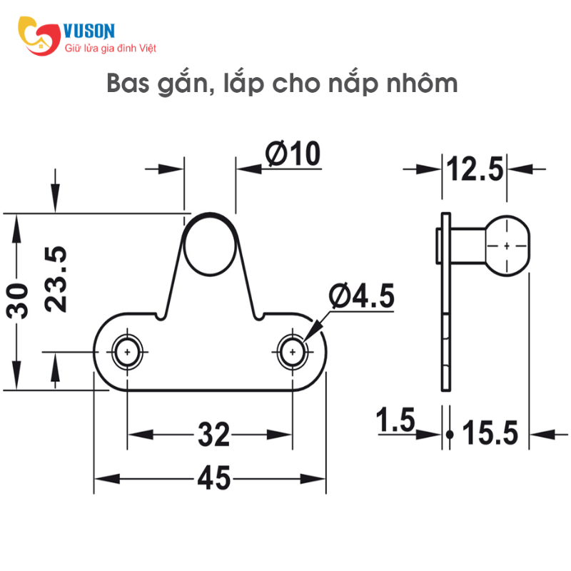 Pittong Đẩy Cánh Tủ 60N Hafele 373.82.906