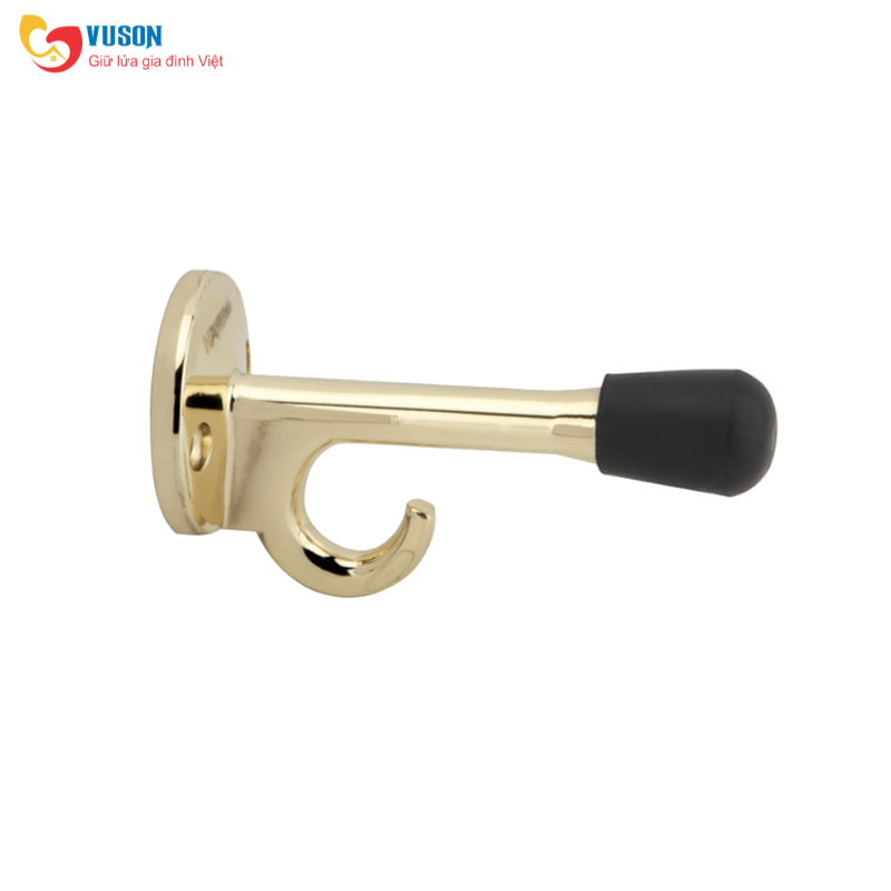 Chặn Cửa Gắn Tường Có Móc Đồng Bóng Hafele - 489.70.221