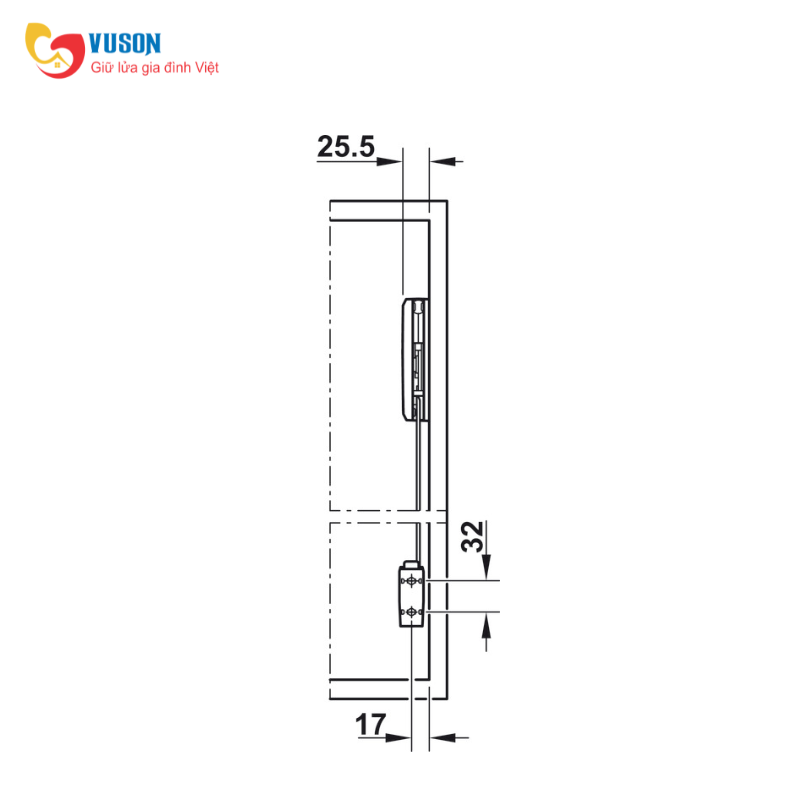 Tay Nâng Free Fold Short H6fs Nắp Trắng Hafele - 493.05.899
