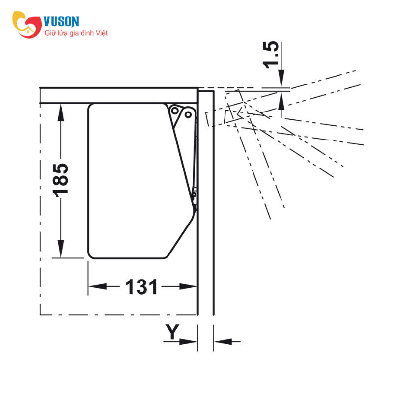 Bộ Tay Nâng Free Flap 3.15 Hafele 493.05.863