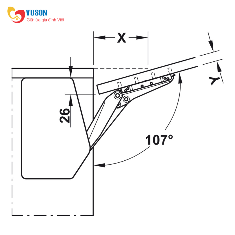 Bộ Tay Nâng Free Flap 3.15 Hafele 493.05.863