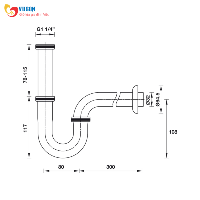 Siphon Thoát nước Hafele Active - 495.61.241