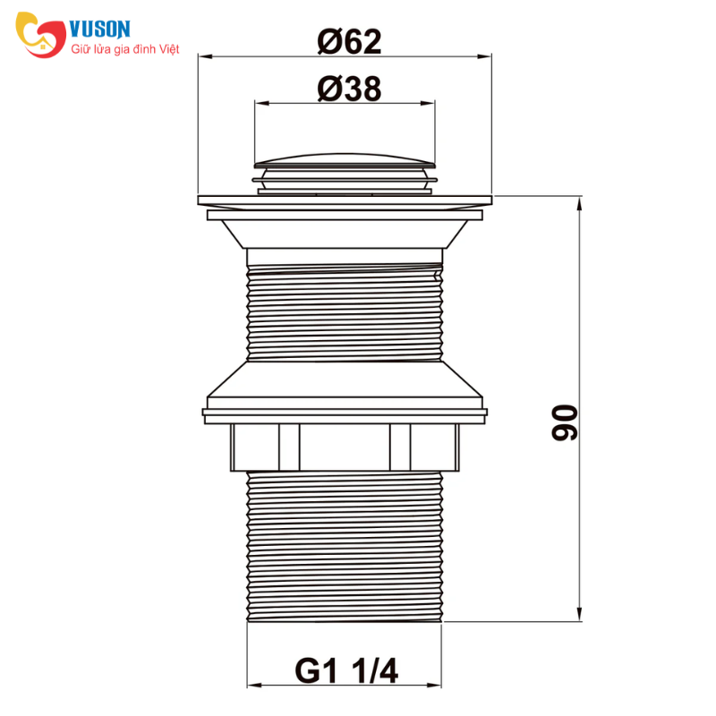 Bộ xả pop-up DIY không có xả tràn Hafele - 495.61.975