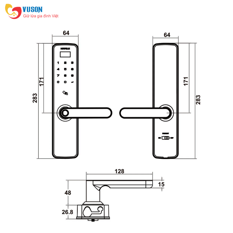 Khóa điện tử Hafele SEVEN ML2503B - 499.21.234