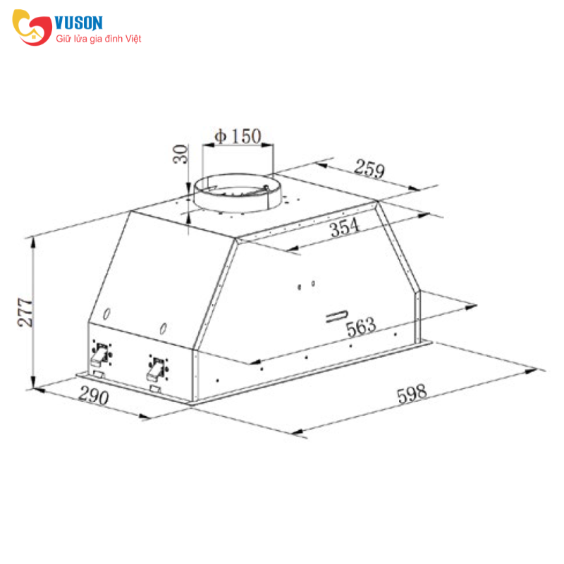 Máy hút mùi âm tủ Hafele HC-H7031TB - 533.87.796