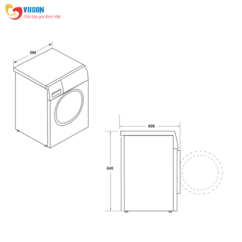 Máy giặt kết hợp sấy Hafele HWD-101FW - 534.94.550