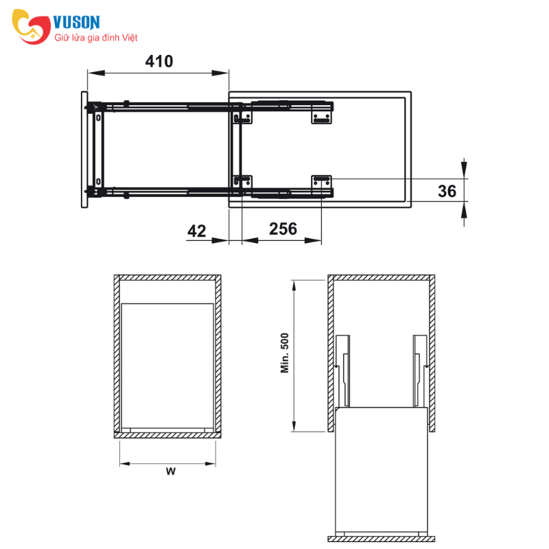 Rổ gia vị dao thớt Sonata 250mm Hafele - 549.20.010