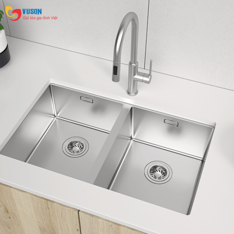 Chậu rửa bát Hafele SUS R10 HS24-SSN2S-750 _BR - 567.24.427