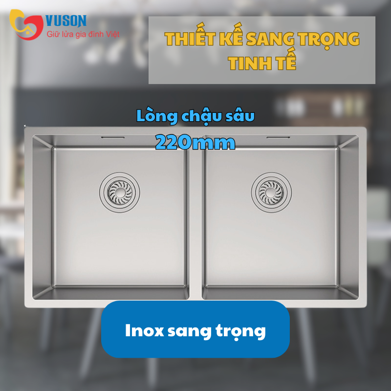 Chậu rửa bát Hafele SUS R10 HS24-SSN2S-870 _BR - 567.24.437