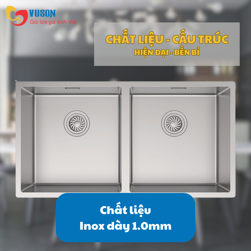 Chậu rửa bát Hafele SUS R10 HS24-SSN2S-870 _BR - 567.24.437