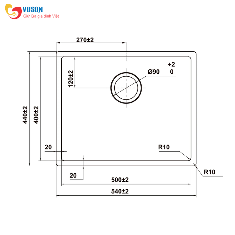 Chậu rửa bát Inox Hafele WF R10 HS25-SSN1S-540 - 567.24.480