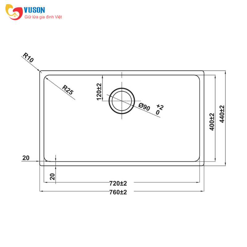 Chậu rửa bát Inox Hafele R25 HS25-SSN1S-760 - 567.24.482