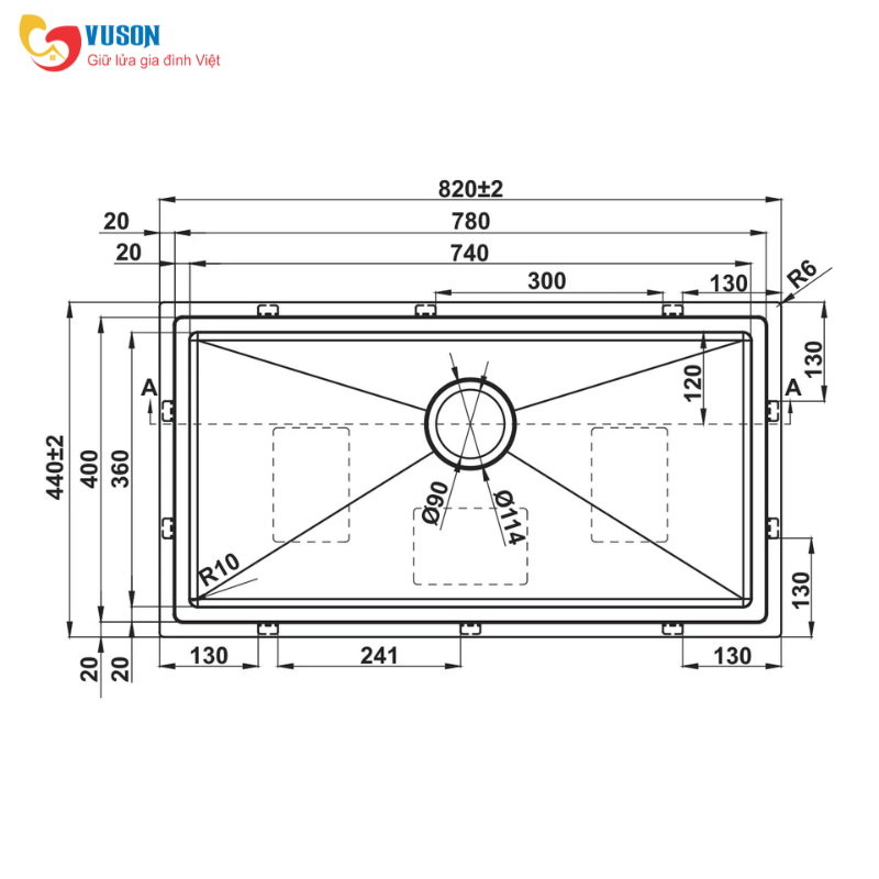 Chậu rửa bát Inox Hafele WS R10 HS25-SSN1S-8244 - 567.94.021