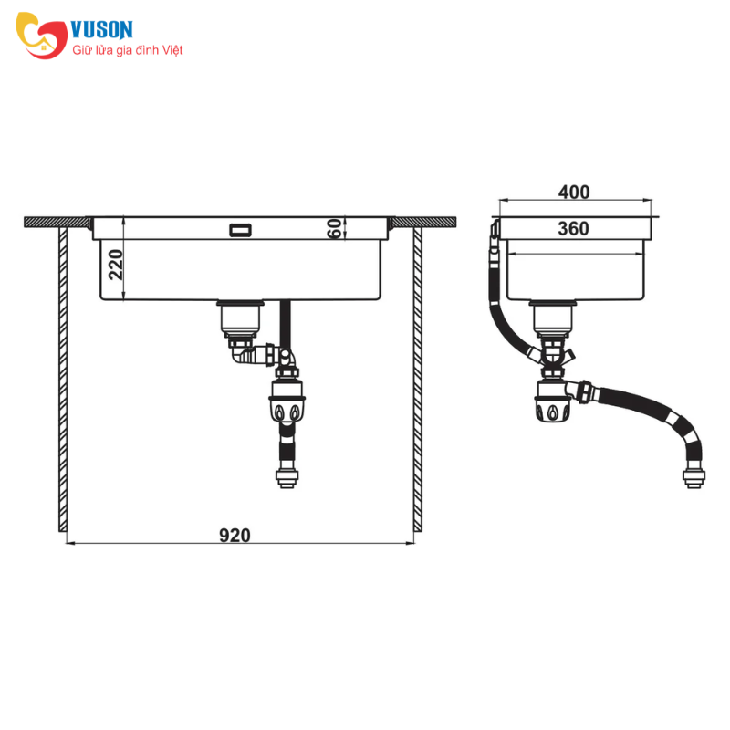 Chậu rửa bát Inox Hafele WS R10 HS25-SSN1S-8244 - 567.94.021