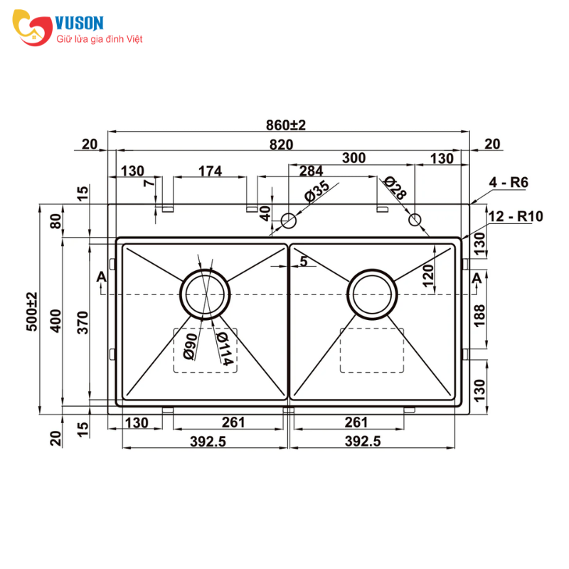 Combo chậu rửa bát 567.94.024 và Phụ kiện Hafele - 567.94.058