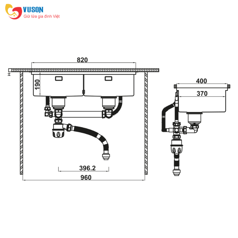 Combo chậu rửa bát 567.94.023 và Phụ kiện Hafele - 567.94.057