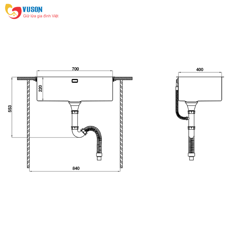 Chậu rửa bát Inox Hafele HS21-SSN1S80 - 567.94.060