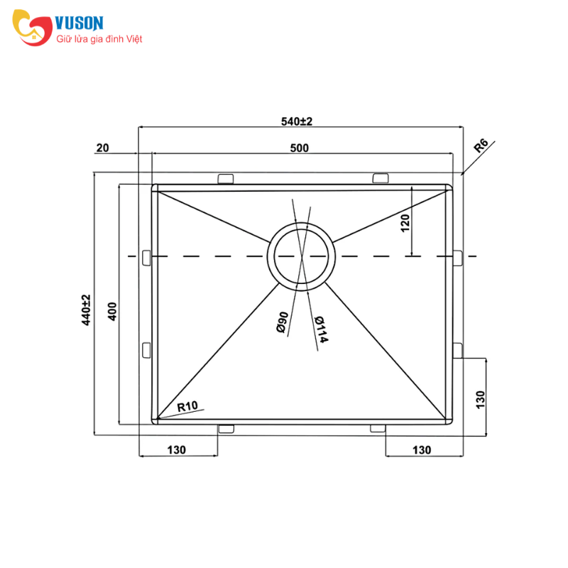 Chậu rửa bát Inox Hafele HS21-SSN1S60P - 567.94.070
