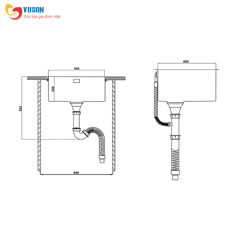 Chậu rửa bát Inox Hafele HS21-SSN1S60P - 567.94.070