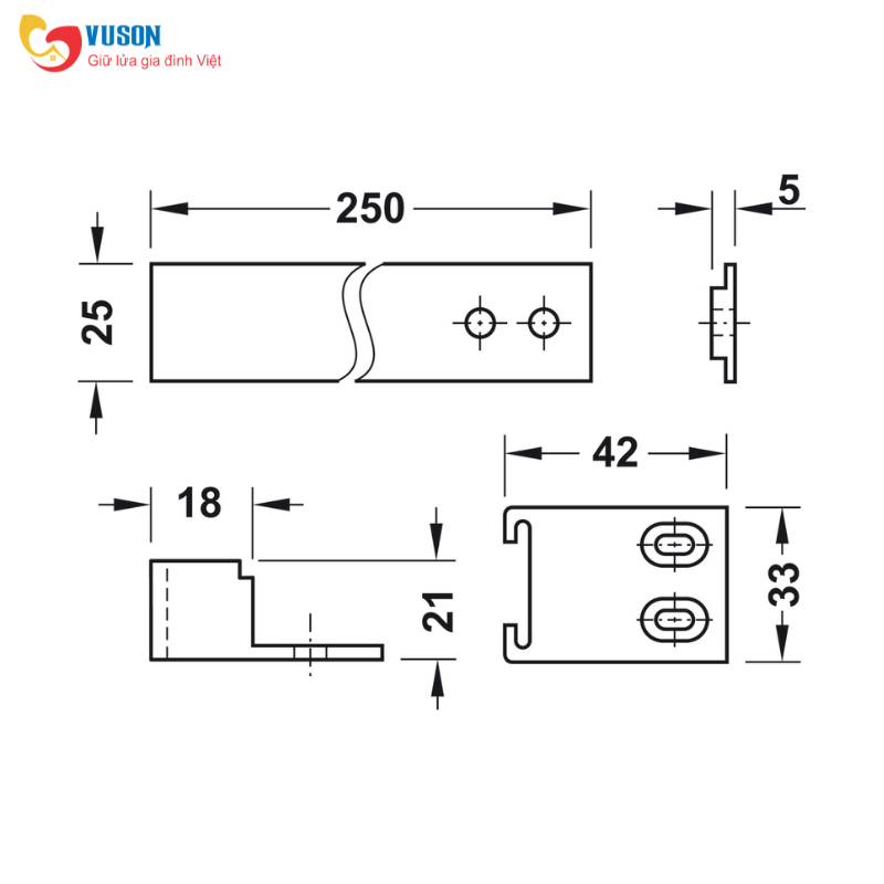 Bát gắn cánh tủ lạnh Hafele - 568.16.020