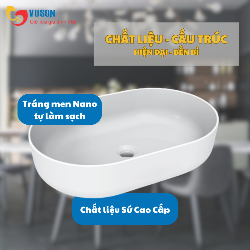 Chậu sứ đặt bàn Hafele Vigor 580x380x140 - 588.79.077