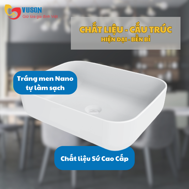 Chậu sứ đặt bàn Hafele Kobe 500x400x140 - 588.79.079