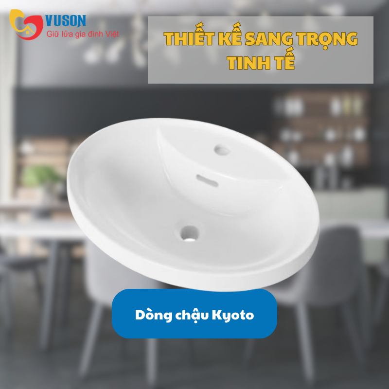Chậu sứ vành nổi Hafele Kyoto 546x406x180 - 588.79.131