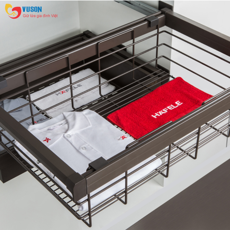 Rổ kéo bằng kim loại 600mm màu Chestnut Hafele - 807.95.141