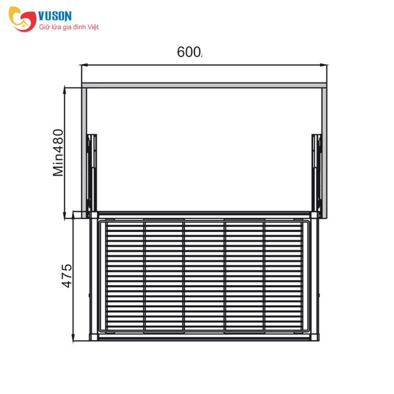 Rổ kéo bằng kim loại 600mm màu trắng Hafele - 807.95.841