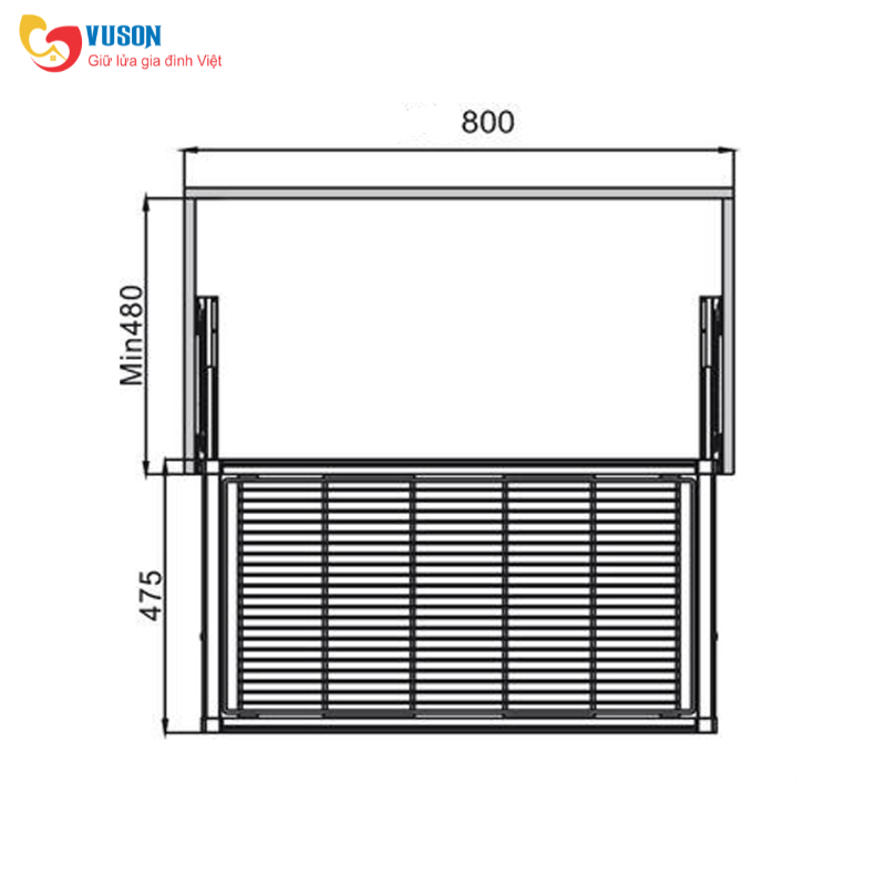 Rổ kéo bằng kim loại 800mm màu trắng Hafele - 807.95.843