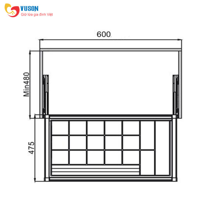Khay đựng trang sức 600mm dạng kéo Hafele - 807.95.801