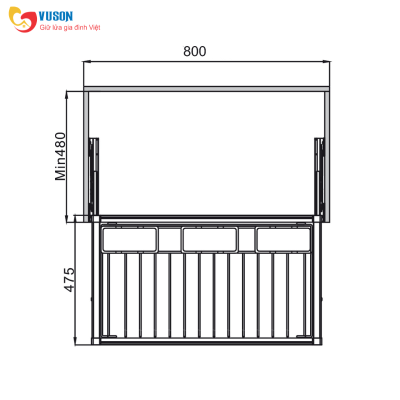 Móc Treo Quần 800mm Màu Chestnut Hafele - 807.95.113