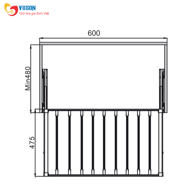 Móc Treo Quần Hafele 600mm Hafele 807.95.121