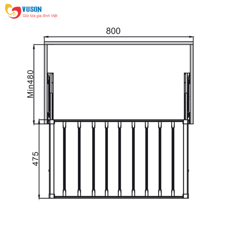 Móc Treo Quần Hafele 800mm Hafele 807.95.123