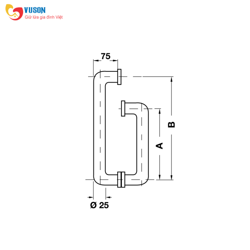 Tay Nắm Phòng Tắm Kính Hafele 903.04.153
