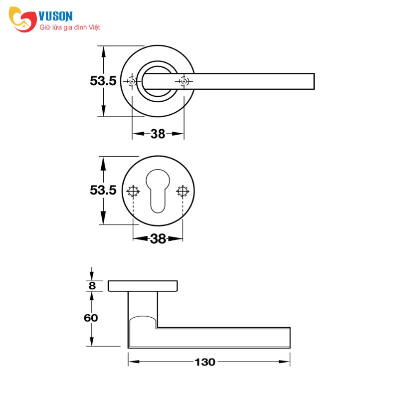 Tay Nắm Gạt Cửa Phòng Hafele 903.92.646