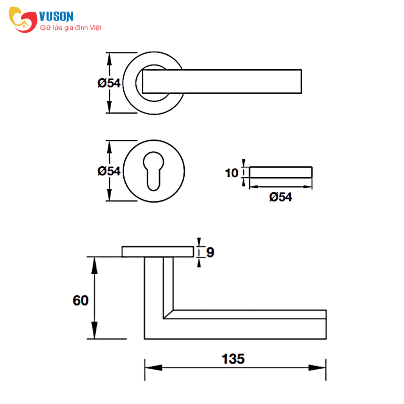 Tay Nắm Gạt Cửa Phòng Hafele 903.99.033