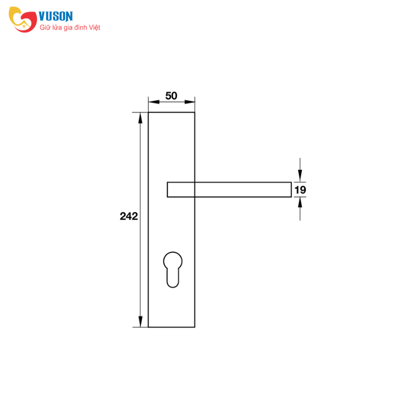 Tay Nắm Gạt Đế Dài C/C 72mm Hafele 903.99.303