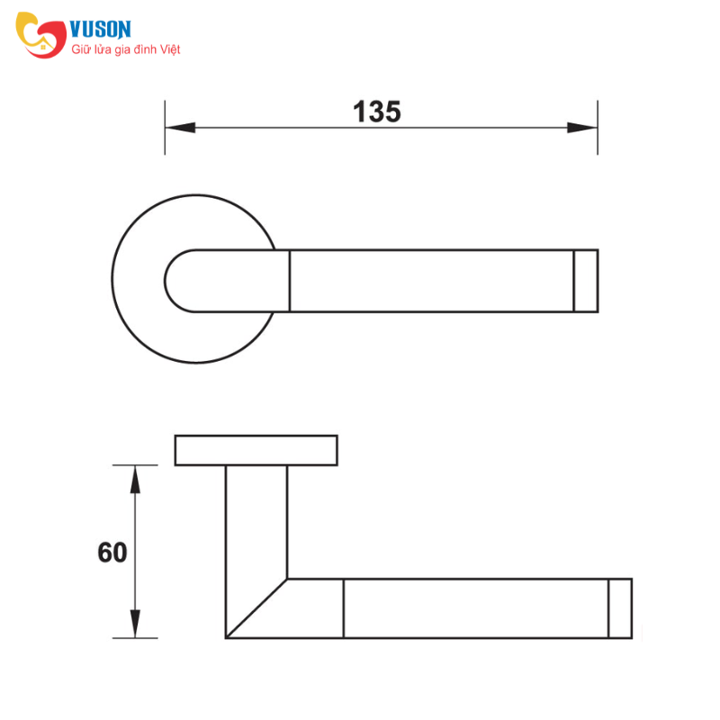 Tay nắm gạt cửa phòng có nắp che đen mờ PVD Hafele - 903.99.368