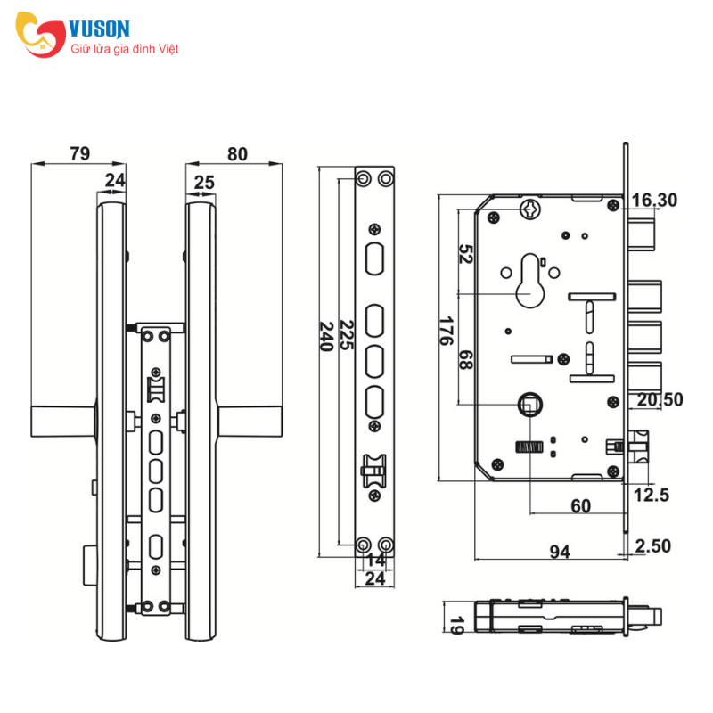 Khóa điện tử Hafele AL2402B - 912.20.692