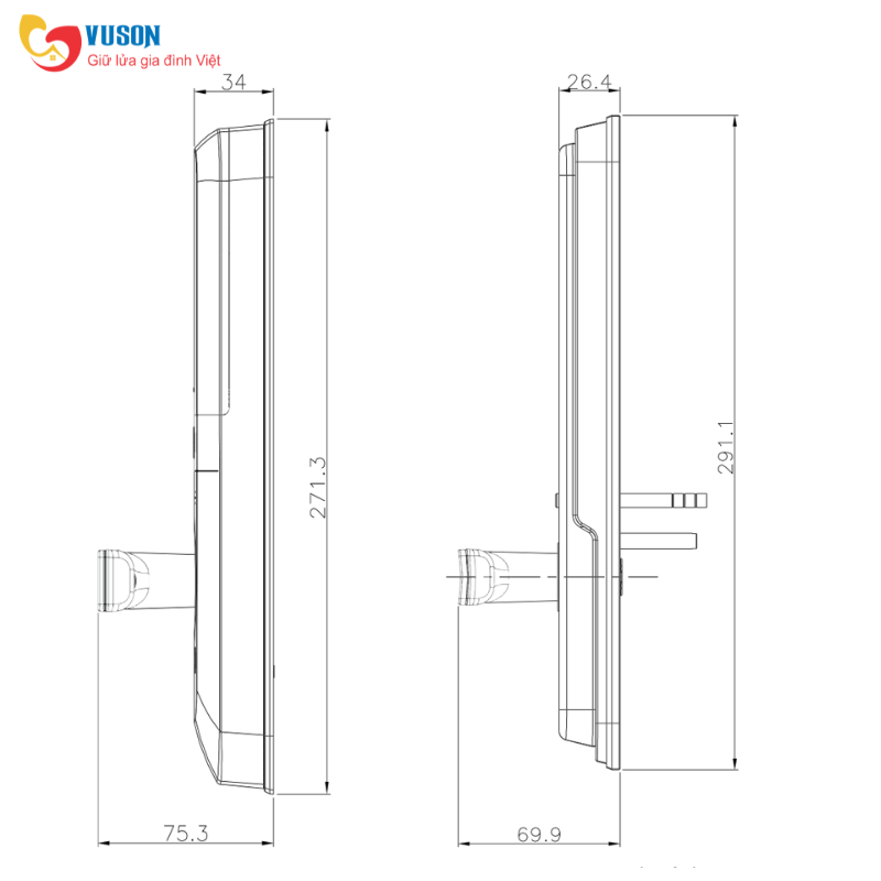 Khóa điện tử Hafele ML2502B - 912.21.048