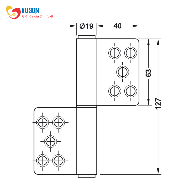 Bản lề nâng hạ 127mm 80kg Hafele - 926.13.903