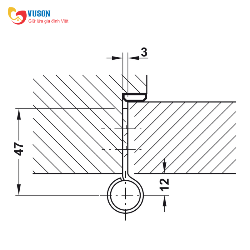 Bản lề nâng hạ 127mm 80kg Hafele - 926.13.903