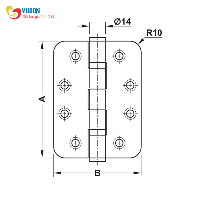 Bản Lề Lá Chống Cháy 2 Vòng Bi 120Kg Hafele - 926.98.138