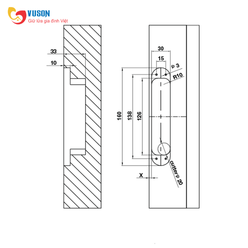 Bản lề âm cửa 3D có điều chỉnh 120kg Hafele FRH120 - 927.03.090