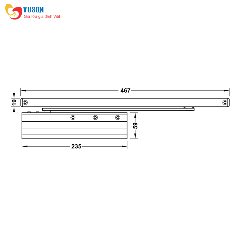Thiết bị đóng cửa tự động 80Kg Hafele DCL83 - 931.84.289