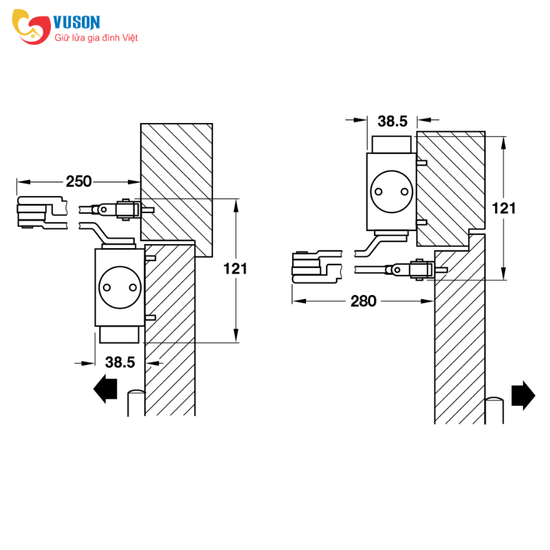 Thiết Bị Đóng Cửa Tự Động 100Kg Hafele 931.84.829