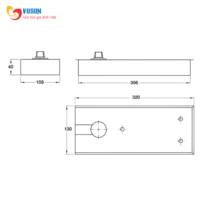 Bản Lề Sàn EN2 Tải Trọng 80Kg Hafele 932.77.000