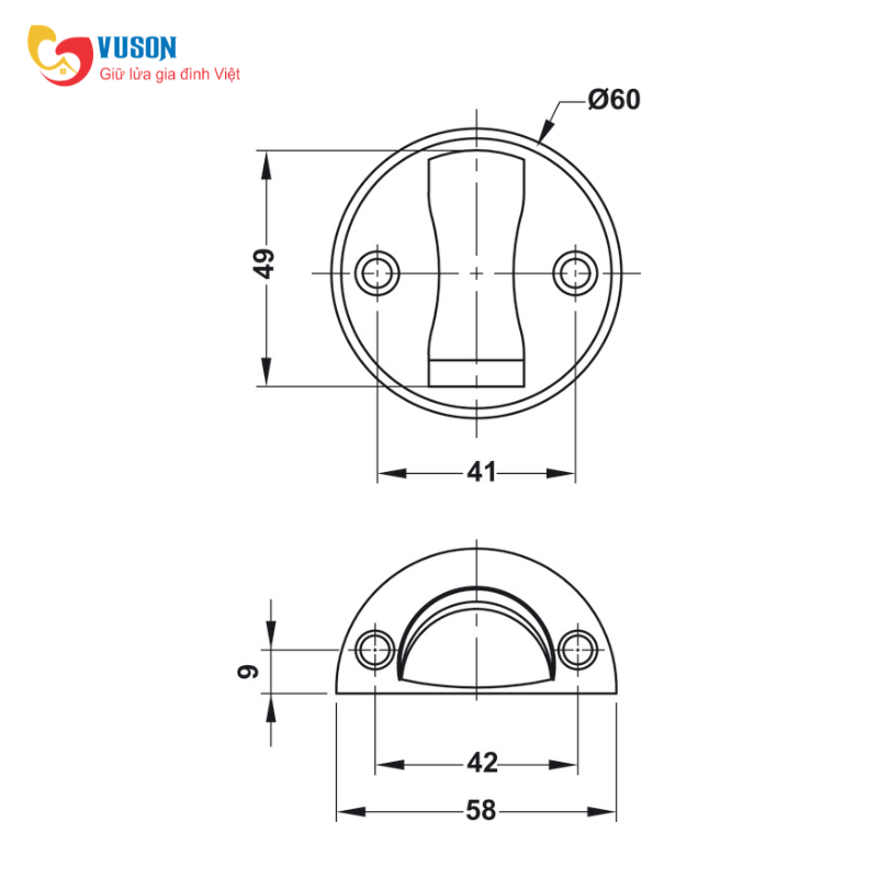 Chặn cửa nam châm đen mờ Hafele - 938.30.033