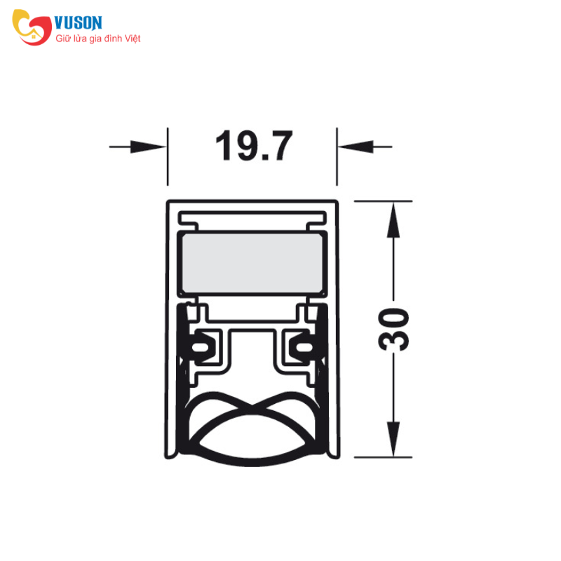 Thanh Chắn Bụi Tự Động DDS20 1230mm Hafele - 950.05.916